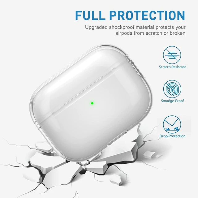 For Apple AirPods Pro 2nd generation Luxruy Shockproof Silicone Clear Case  Cover