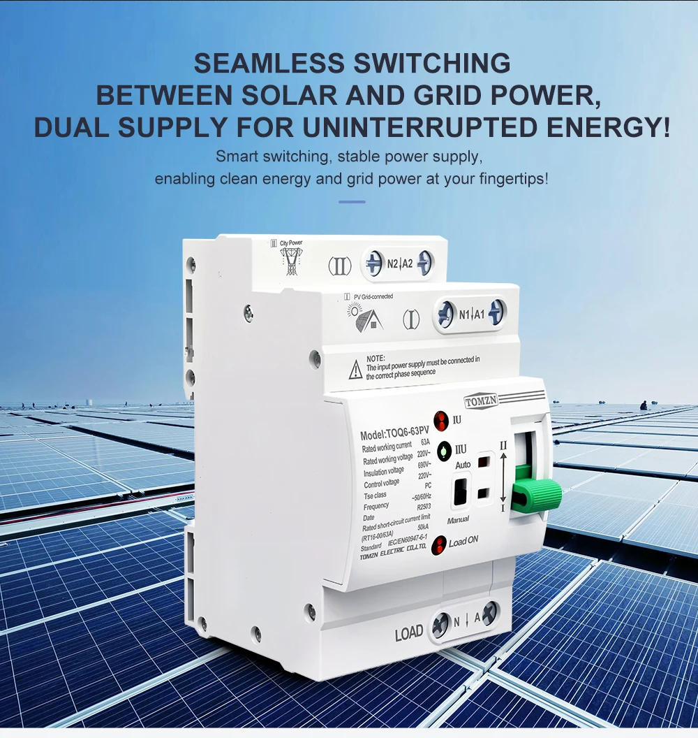 Din Rail ATS L N 220V Small Dual Power Automatic Transfer Electrical Selector Sw