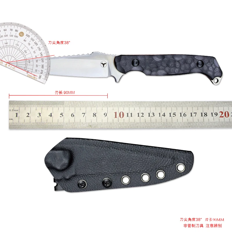 LENGREN Darter EDC Tactical small fixed knife 14C28N Steel Sharp Survival Knife K Sheath 6