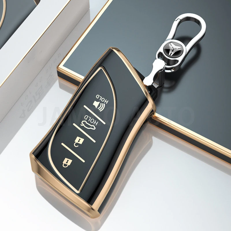 Premium Car Key Case Shell Cover with 4-Button Protection - Sleek Fob Accessory