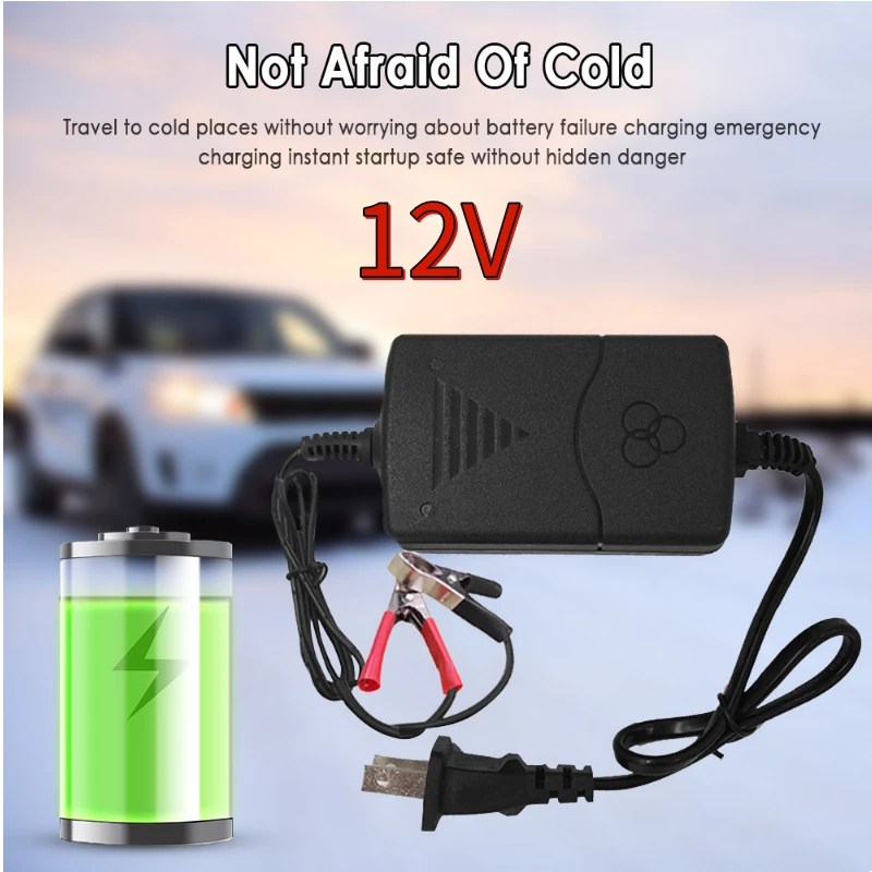 Car Charger 12V Battery EU/US Car Battery Charger Maintainer Amp Volt Trickle Automatic Battery Charger Car Truck Motorcycle