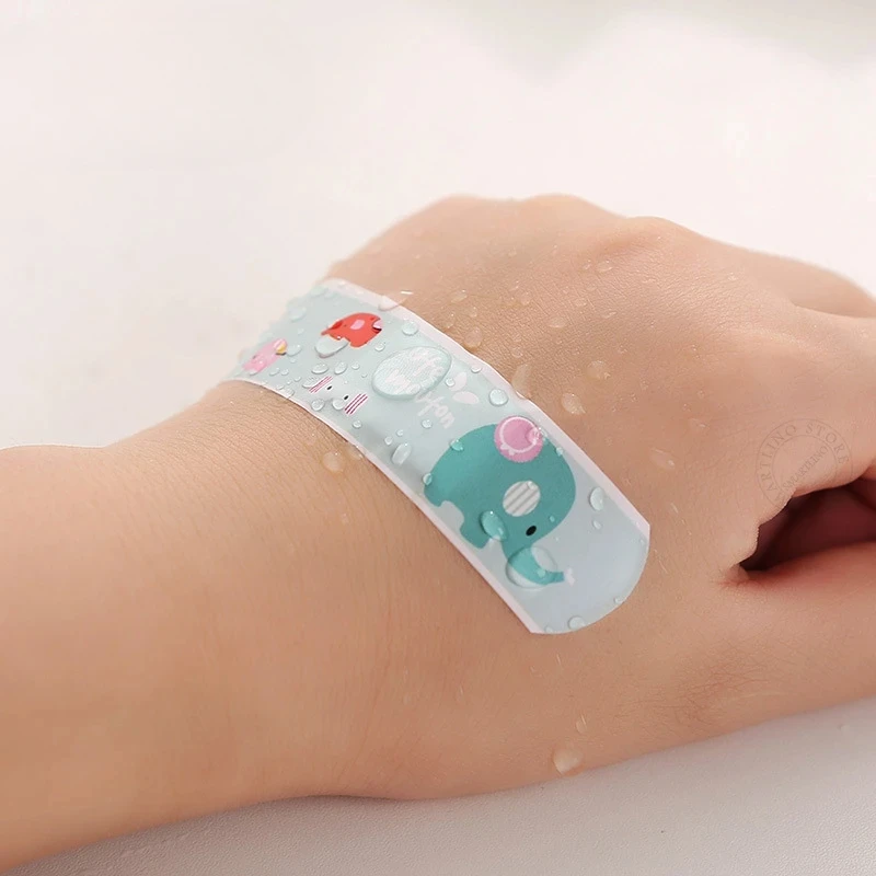 100Pcs Waterproof Cartoon Adhesive Bandages for Kids