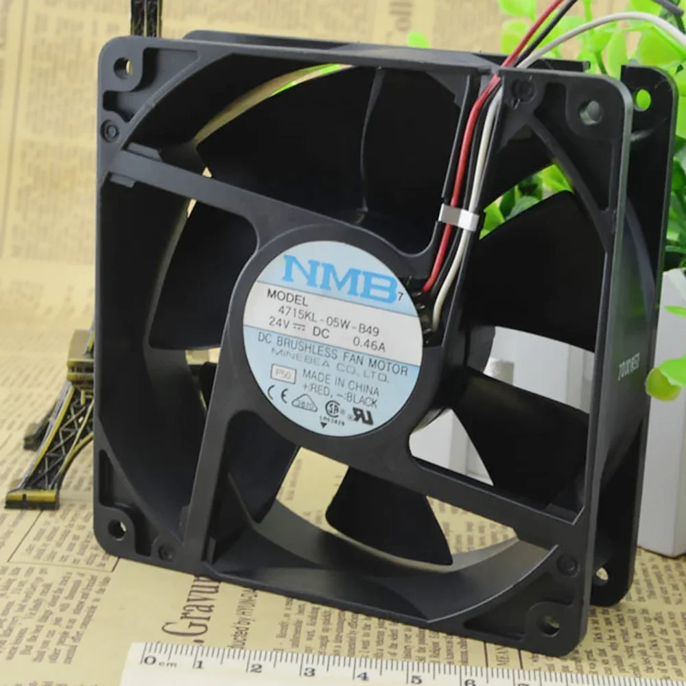 NMB-MAT Minebea ļ ȯ, 3  ð ǳ, 4715KL-05W-B49, 12038, 24V, 0.46A, 120X120X38MM, ǰ