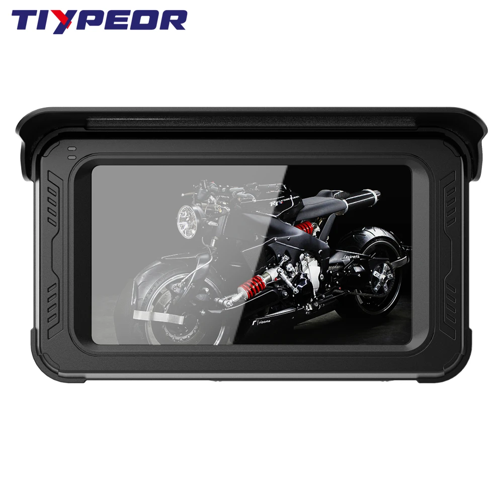TIYPEOR GPS Navigation Motorcycle IPX7 Waterproof With Moto TPMS Monitor System Carplay Display Screen Portable Android Auto