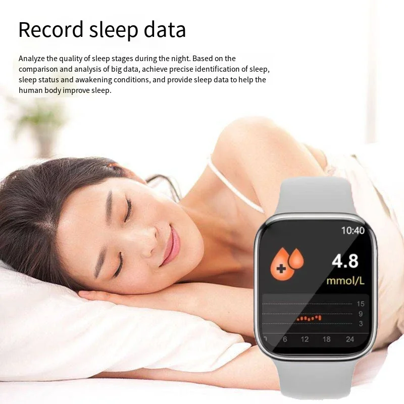 Non-invasive 24-Hour Health Monitor Glucose Blood Pressure Heart Rate Sleep Tracker Medical Device for Continuous Monitoring