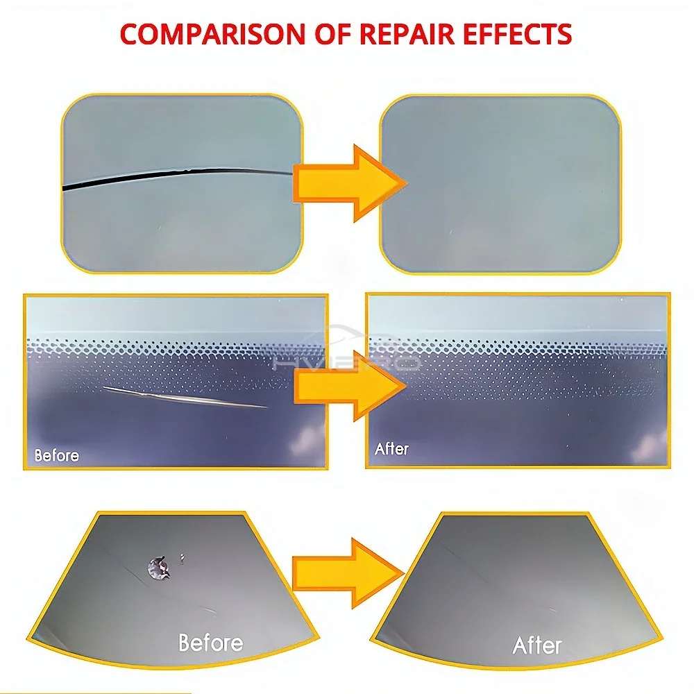 4Pcs Auto Windshield Repair Kit Front Specialize Crack Solution Three Piece Removal Care Accessory Support Glass Liquid Cleaning 4