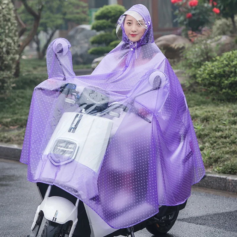 Battery Electric Vehicle Raincoat Transparent Single and Double Pvc Raincoat Adult Riding Motorcycle Poncho