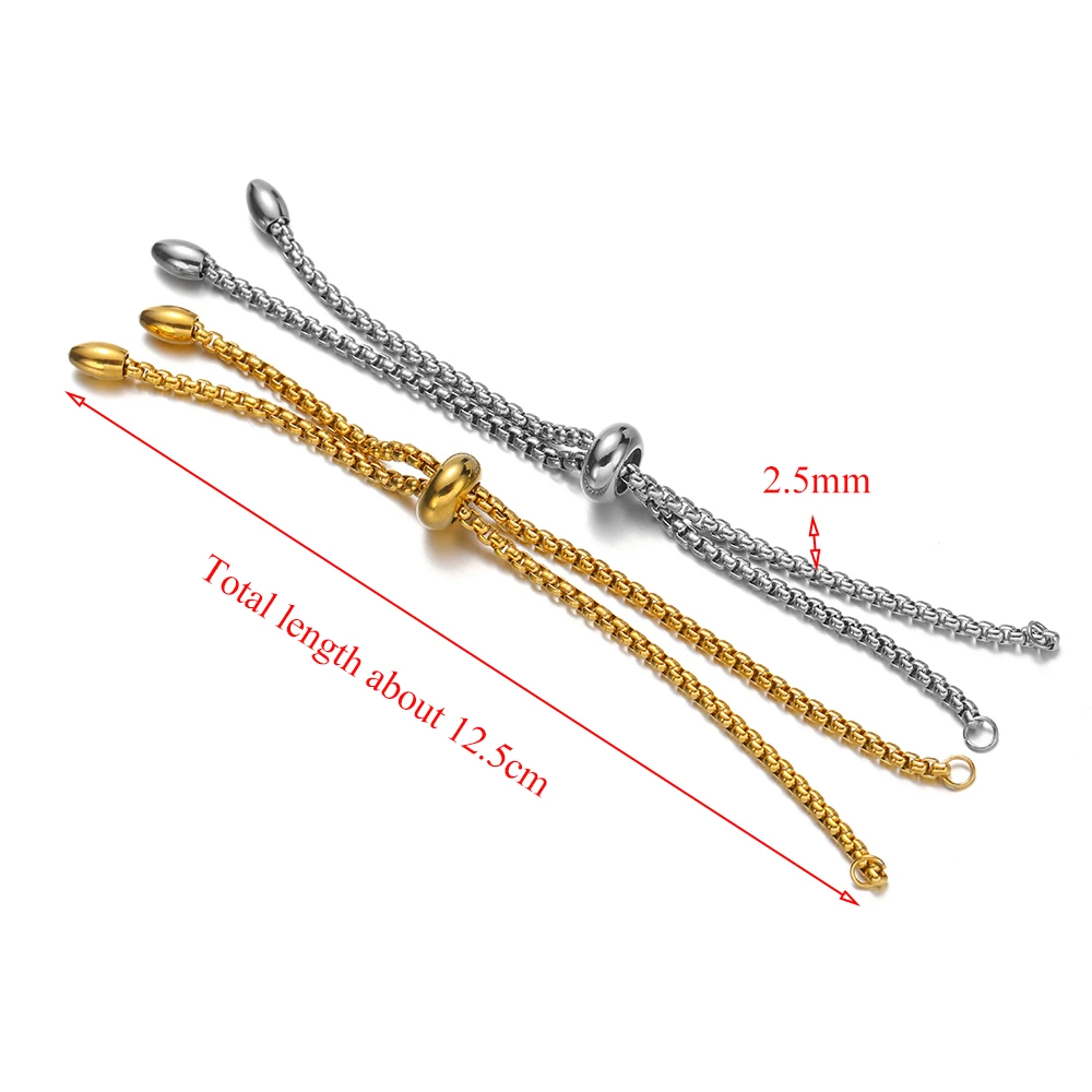 Stainless Steel Adjustable Boho Bracelets Chains Connectors DIY Women's Pendant Bracelet Jewelry 3pcs chain bracelet stainless steel bracelet pendant bracelet