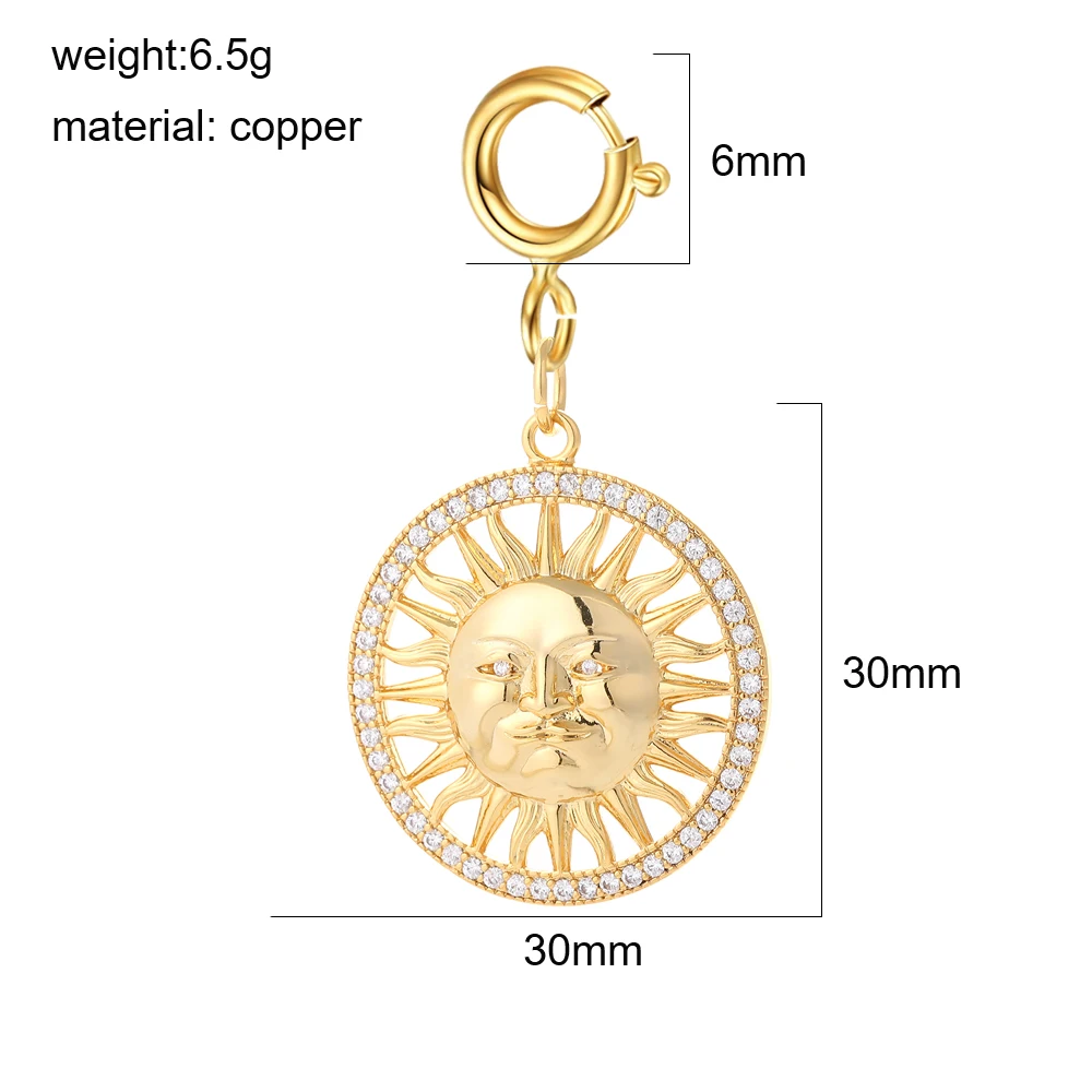 3 Stück süße Frühlingsschnallen DIY Emaille Sterne Mond Sonne Charms Anhänger Schmuck Goldene Herstellung Schlüsselanhänger Halskette Zubehör Großhandel – Detail 19