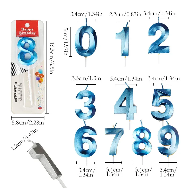1pc Geburtstag Kuchen Topper Kerzen Grün Geburtstag Anzahl Kerze Memorial Day Party Kuchen Dekor Für Mädchen Jungen Kuchen Zubehör 012345 – Detail 1