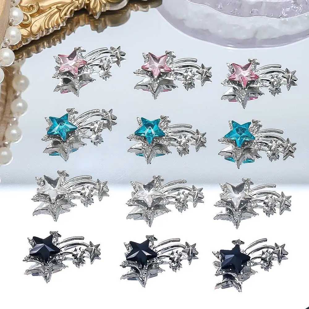 

3Pcs/set Star Pendant Meteor Nail Decorations Zircon Nail Art Drills Nail Jewelry Meteor Nail Rhinestones Manicure Ornaments