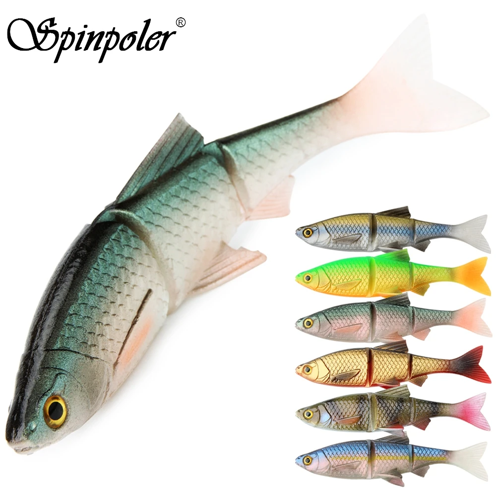 Spinpoler 3D Roach Fishing Lures 8cm 9.6cm 13cm Jointed Jerk Minnow  Wobblers 3 Segmented Soft Bait For Pike Bass Trout Tackle