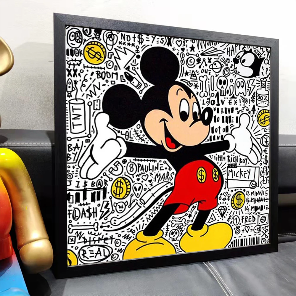 

Disney Cartoon Mickey Comics Mickey Canvas Painting Modern Poster and Print Wall Art Pictures for Home Decor Living Room Murals