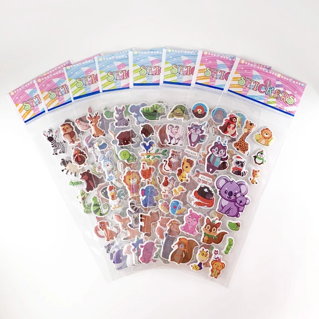 Kids Stickers 3D Puffy Children for Bulk 1200+ Girl Boy Mixed Birthday  Scrapbooking Teachers Toddlers Dinosaur Animals Cartoon