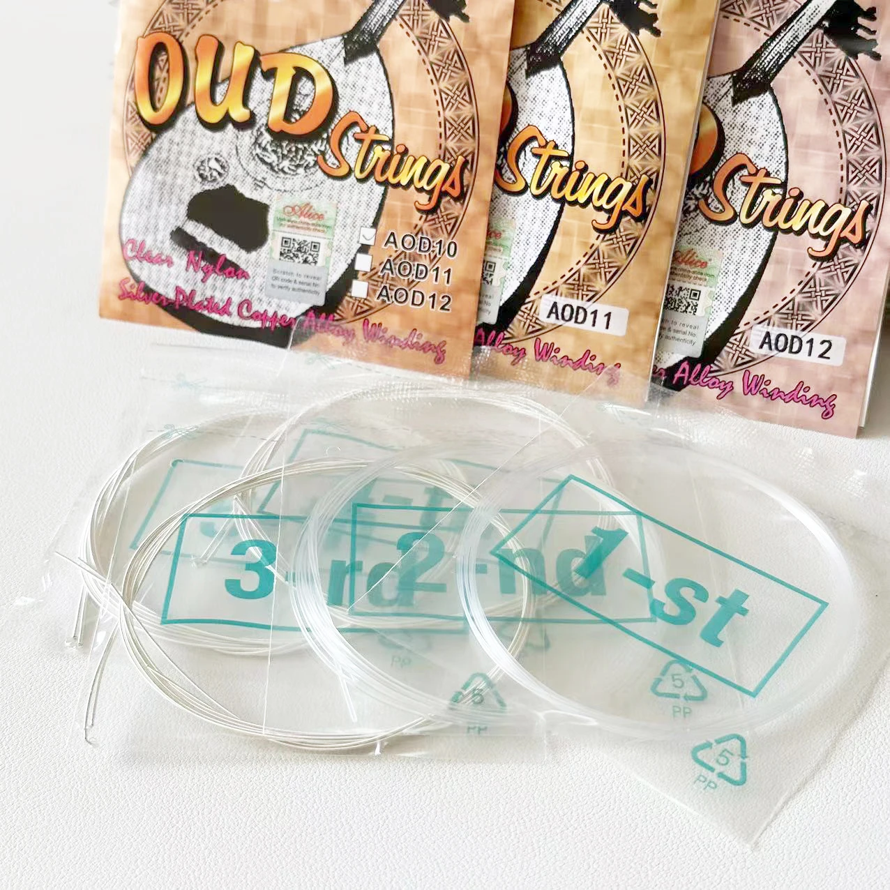GuitAR Strings Musical Instruments Accessories 10/11/12-String OUD Strings Set Clean Nylon Silver-Plated Copper Alloy Winding Arabic/Turkish Tuning