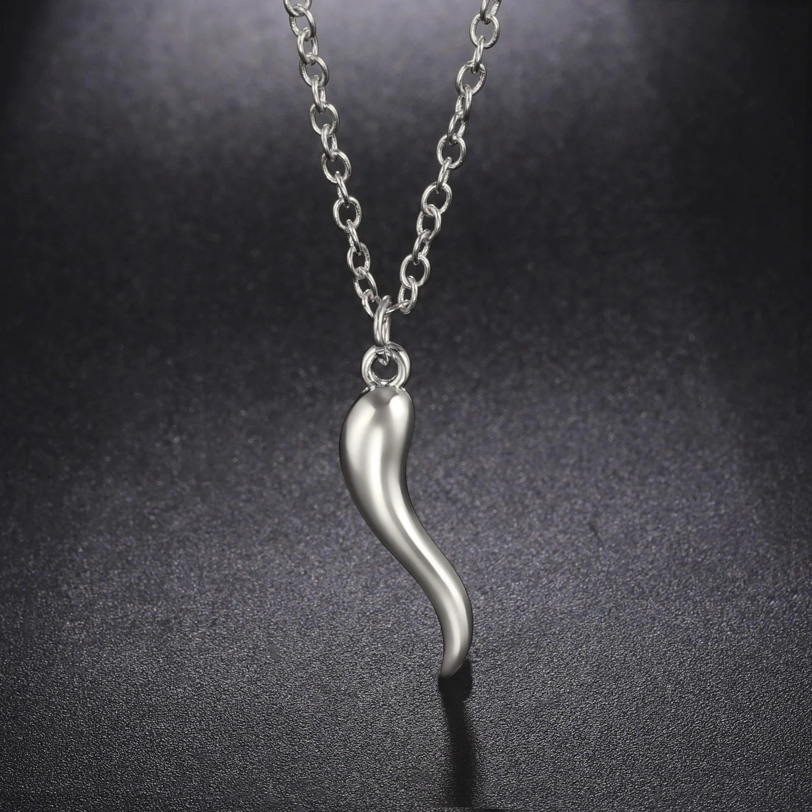 Banter Large Italian Horn Necklace Charm in Sterling Silver | Westland Mall