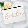 Team Bride  Printed Love Logo Women Makeup Pouch Bridesmaid Pocket Lipstick Makeup Brush Bag Large Capacity Wash Bag for Wedding 1