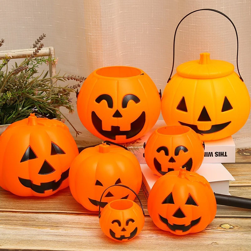 Halloween 7cm 11cm 16cm Pumpkin Basket Halloween Decorations Candy