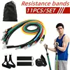 11pcs TPE Resistance Band Set Fitness Band Pull Rope Elastic Training Band With Door Anchor Handles Carry Bag Legs Ankle Straps 2