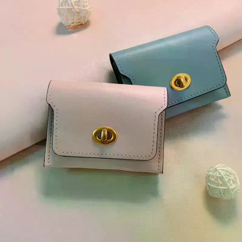 Fashion Short Hasp Wallets PU Leather Multi-card Pocket Purses For Women Portable Money Bag Small Coin Card Holders