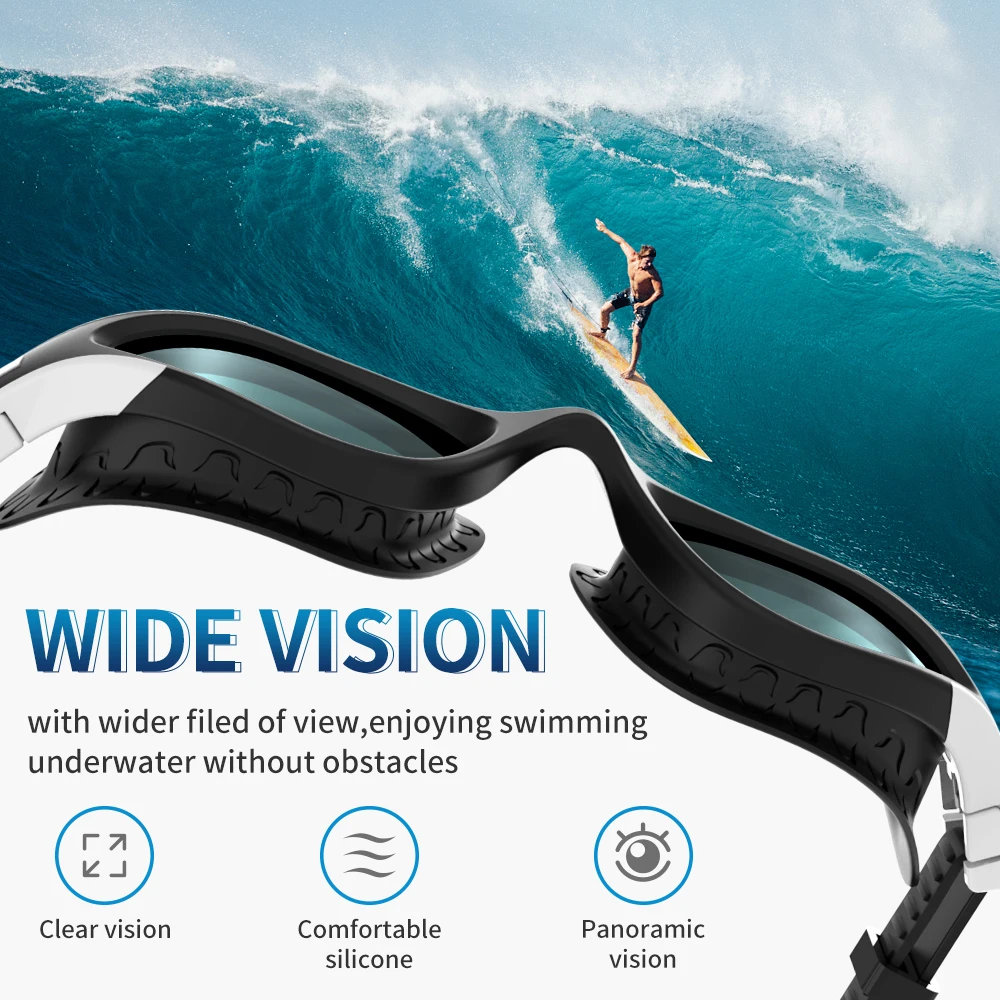 Findway Adults Swimming Goggles Anti-Fog UV Protection Soft Silicone Nose Bridge No Leakage for Men Women Swimming Accessories swimming goggles