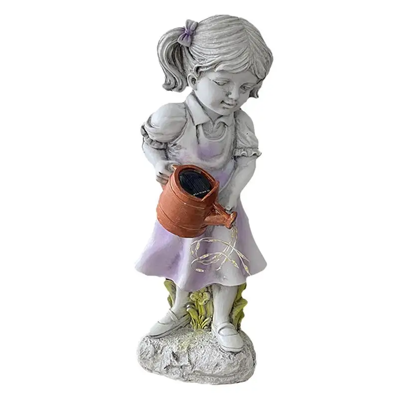 

Outdoor Fairy Garden Statues Solar Resin Garden Figurines Multipurpose Girl Decoration For Flower Beds Decorative Outdoor