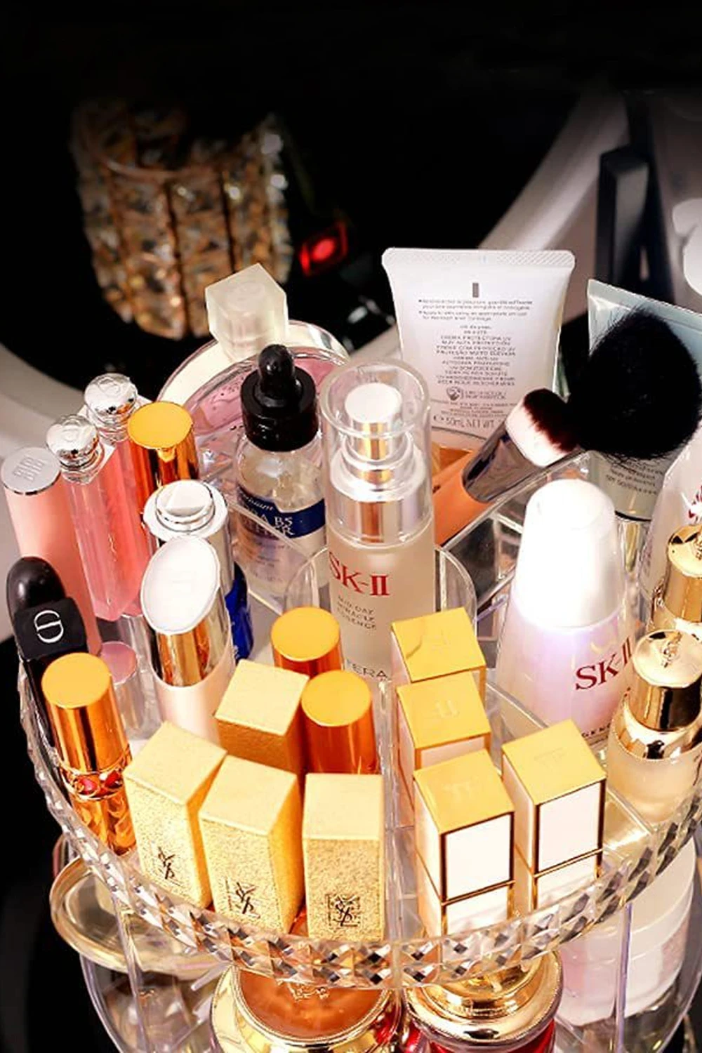 【Sheonly】Transparent Acrylic Rotating Multifunctional Makeup Organizer: uk Stock, 4 Days Free Delivery, & No Order Amount limit