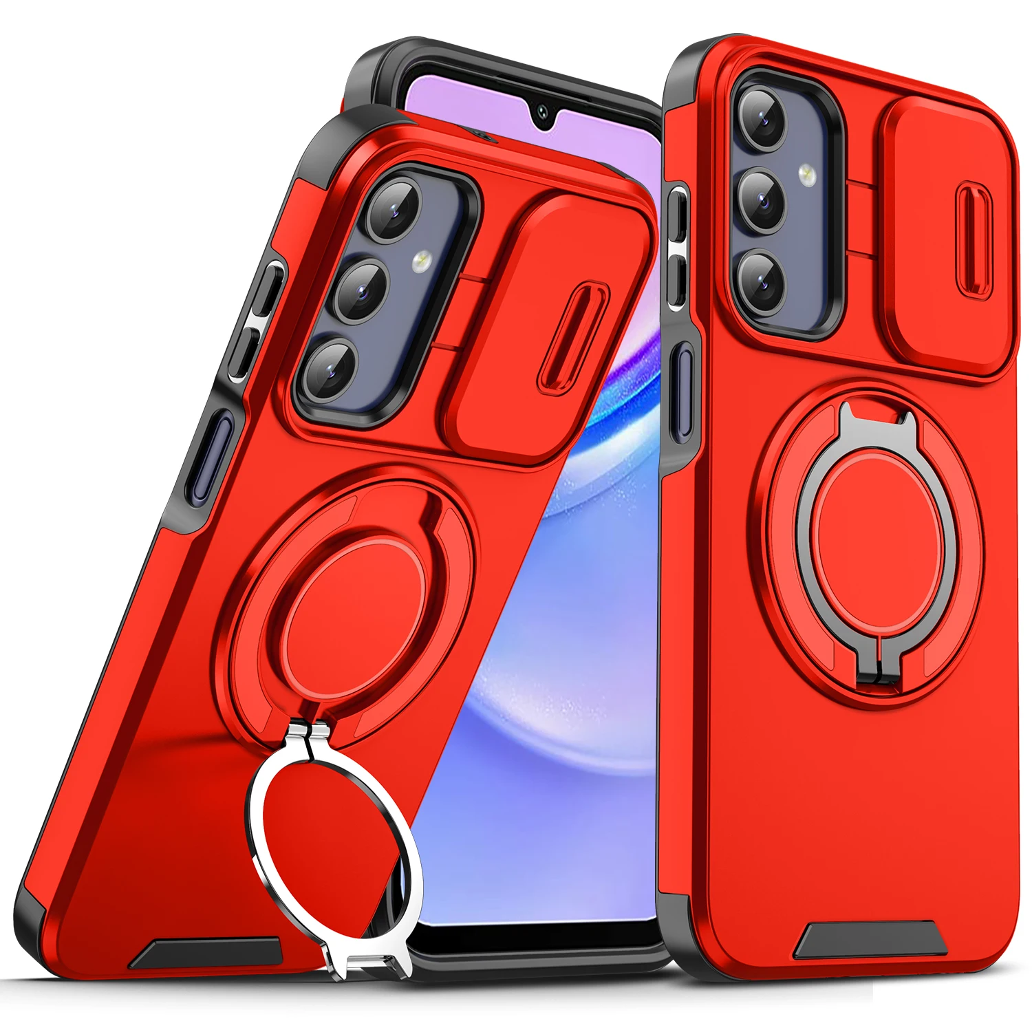 Luxury Armor Phone Case with Magnetic Bracket & Lens Protection