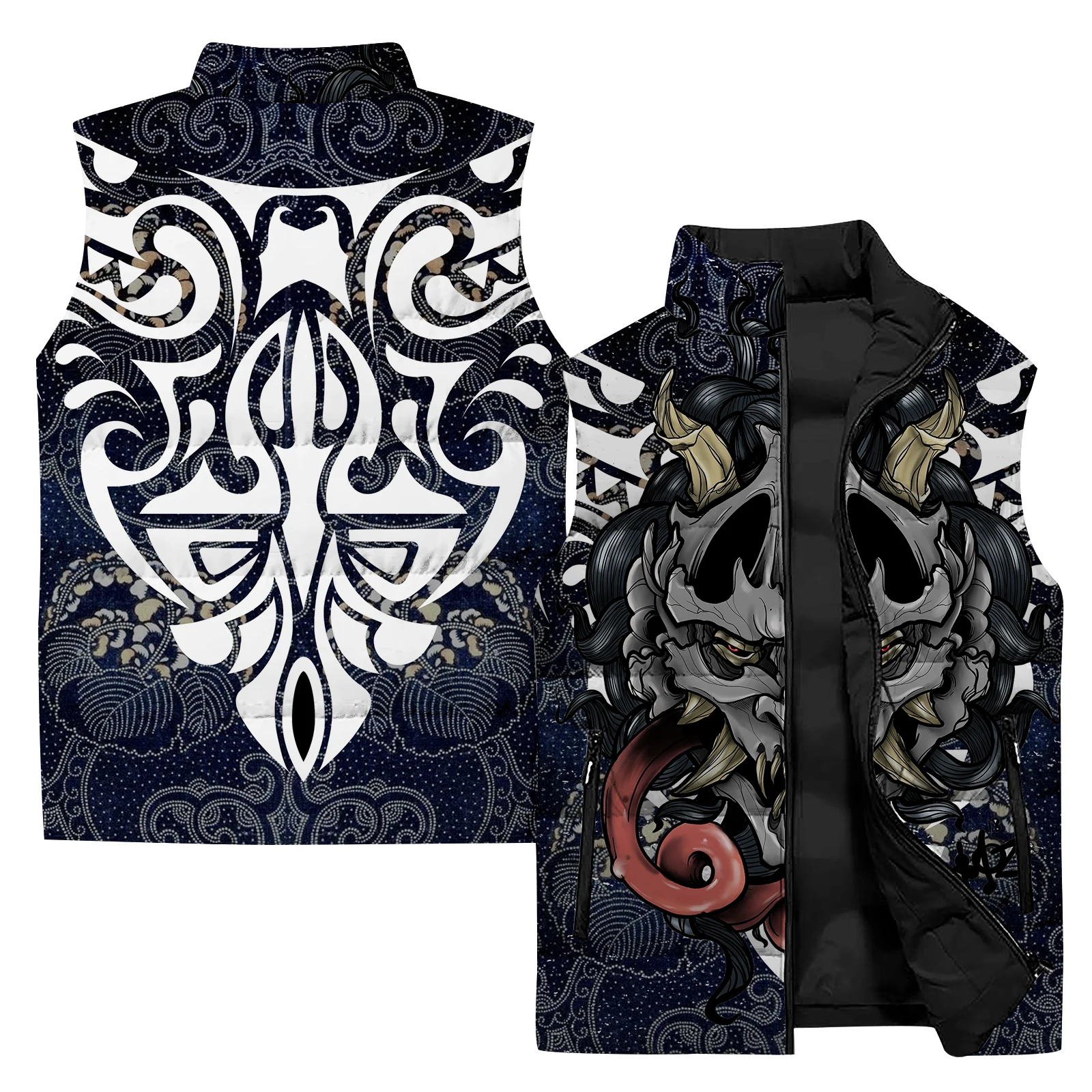 thumbnail image 1 of Nueva chaqueta sin mangas de invierno para hombre, chaleco con estampado de arte abstracto en 3D, chaqueta informal de moda para correr y deportes al aire libre para hombre, cortavientos, 1 of 5