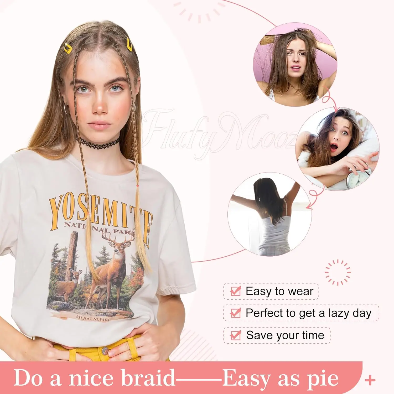4pcs/Pack Y2K Style Synthetic Box Braids 22 Inch Unisex Straight Hair Extensions Perfect Valentine Day Gift for Birthday Party