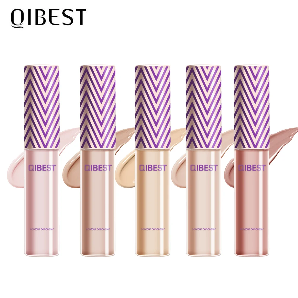 QIBEST Waterproof Liquid Concealer Makeup Full Coverage Cosmetics Makeup Contour Face Concealer Face Scars Acne Cover Foundation