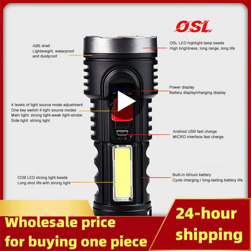 

Фонарик с ярким бликом, яркий фонарик с длинным USB-диапазоном, портативный тактический фонарик, наружное освещение