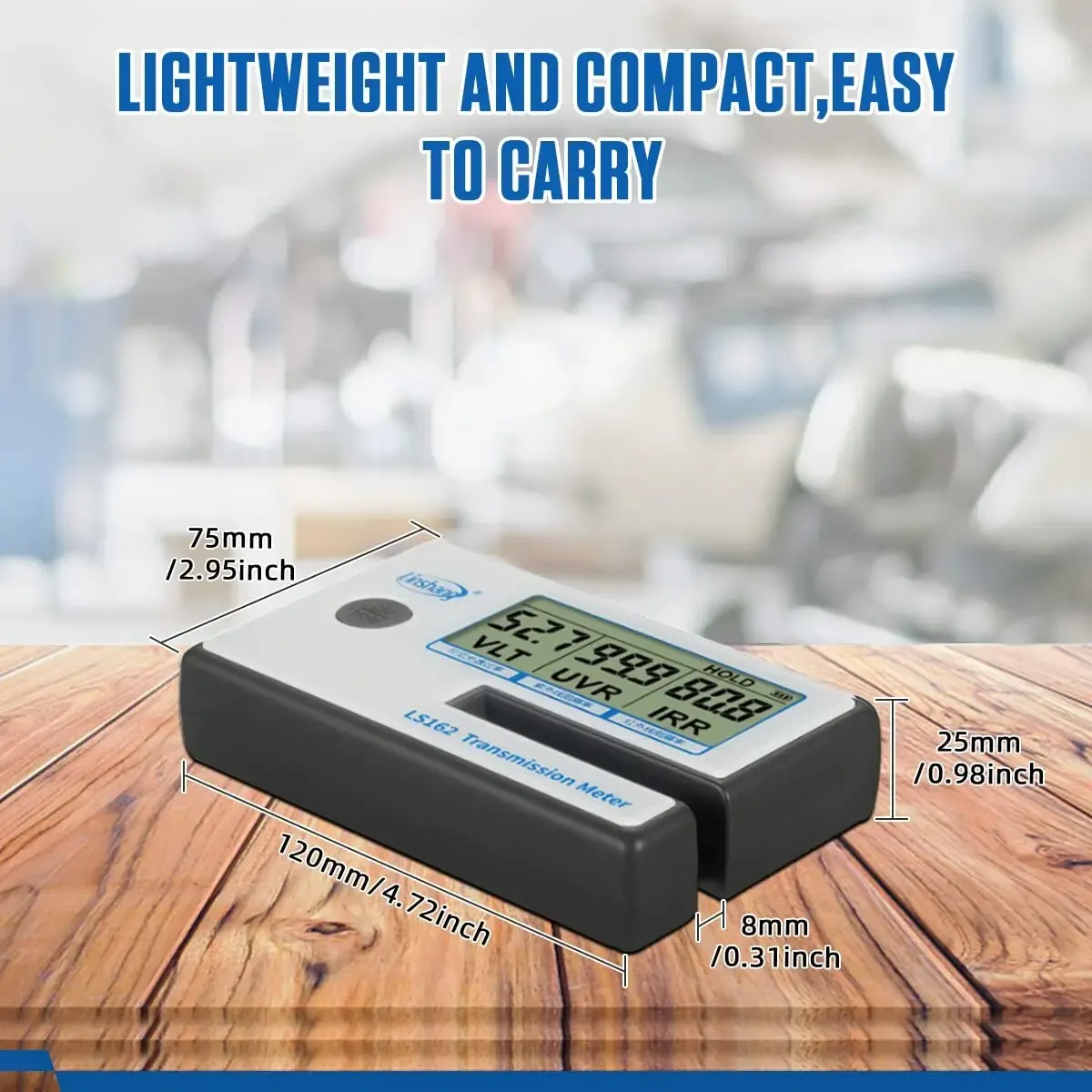 Portable Window Tint Transmission Meter Linshang LS162 Measure IR Rejection UV Blocking Rate Visible Light Transmittance solar film transmission meter