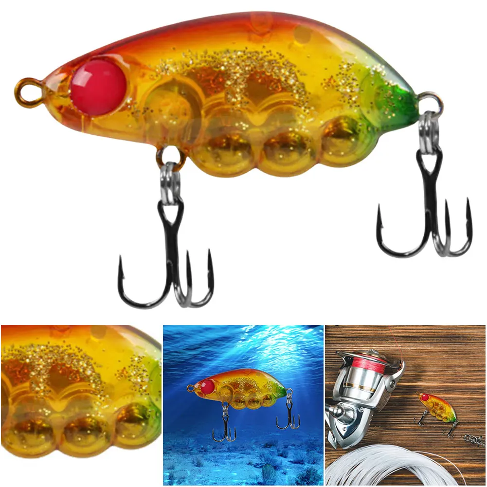 3.9g/35mm Mini Hard Bait Fixed Weight Steel Ball Fishing Lure Artificial Bait for Perch Trout Bass