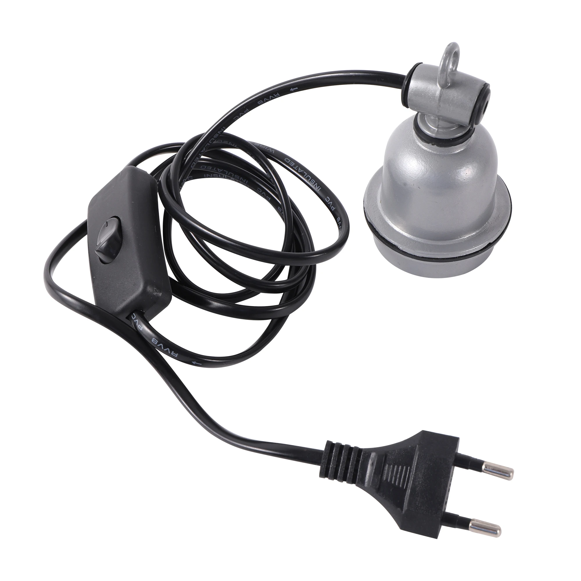 Industrial Heating E27 Light Socket Plug Adapter Animal Heating Lamp Holder & Power Cord Switch Spiral Light Socket