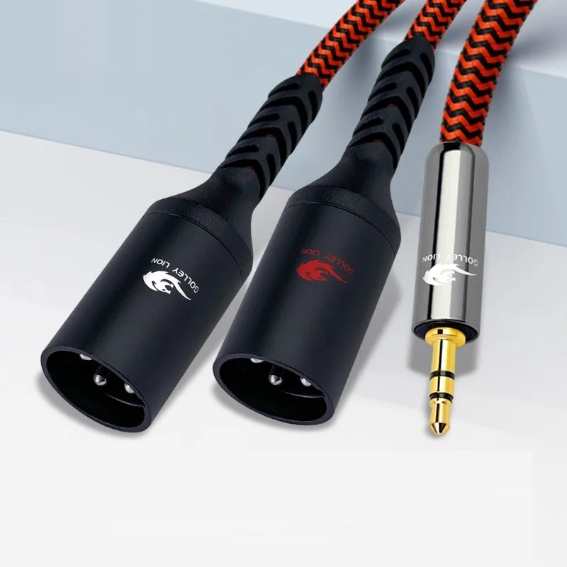 Premium 3.5mm to Dual XLR Male Audio Cable - Shielded Y Splitter Adapter