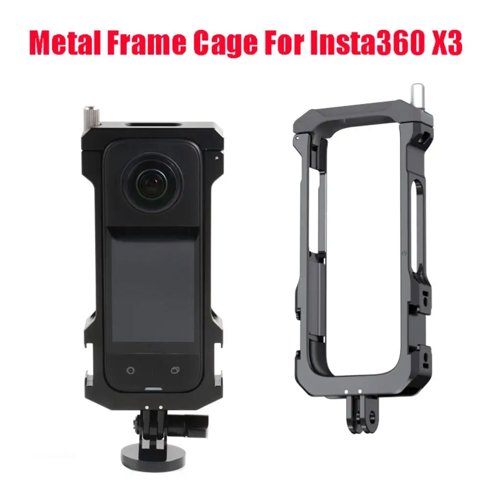 

Camera Cage Cold Shoe Frame Protective Expansion Frame Accessories Compatible For Insta360 X3 Panoramic Camera