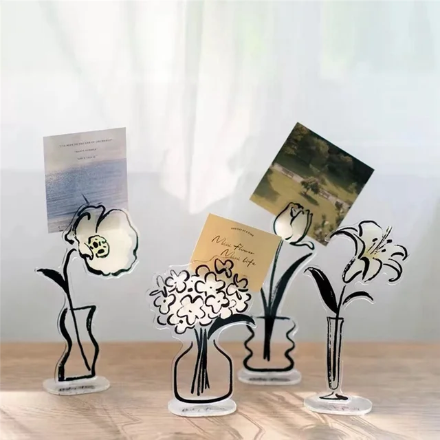Flower Ornament Note Clip Advanced Dark Wind Flower Convenience Folder File Message Photo Message Ornament 2