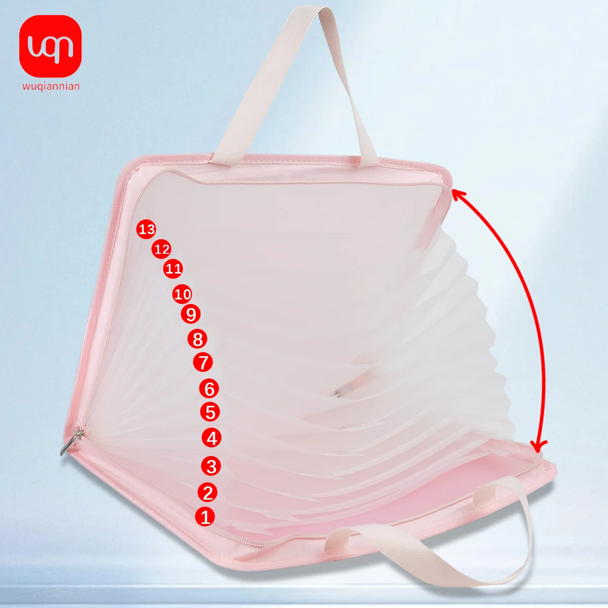 File Bag Simple Organ Bag 13 cell A4 portable vertical organ bag paper and storage folder bag vertical style tote bag student supplies