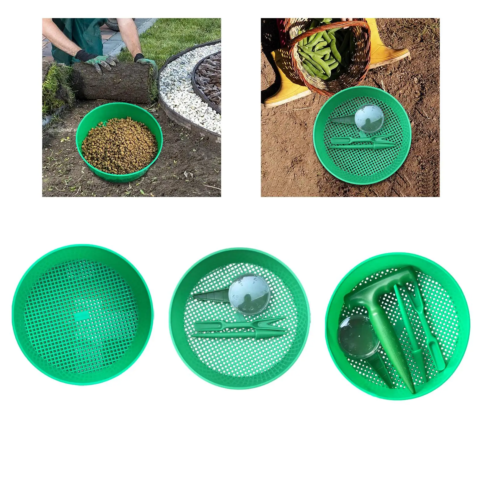 

Garden Sieve, Soil Sifting Pan, Green Sowing Tools ,Dispenser