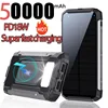 50000mAh Solar Power Bank Ultra Capacity USB 4 in1 Super Fast Charging USB TypeC LED Light Outdoor Power Bank For iPhone Samsung 1