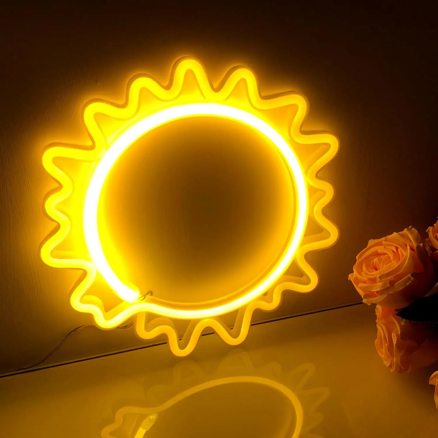 Sun Neon Sign for Wall Decor Sun Neon Led Sign for Bedroom Night Light Neon Light Decor for Kids Girls Boy Room Birthday Party