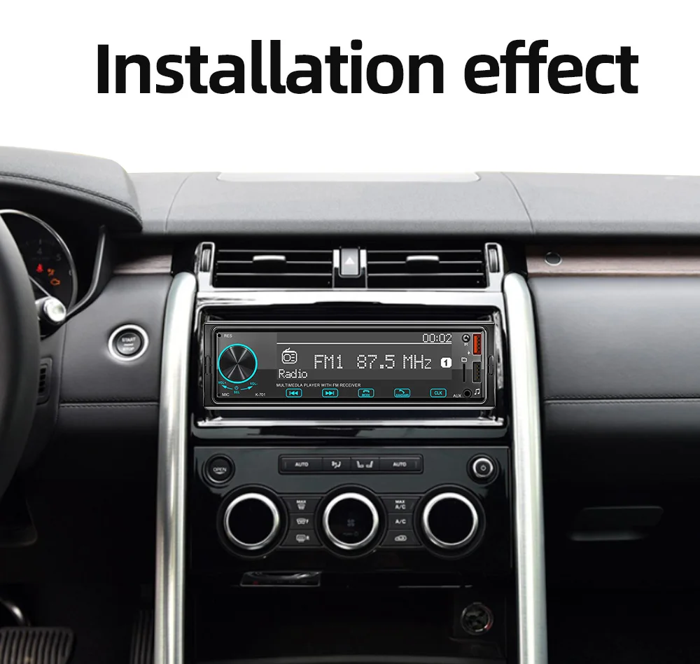 1 Din Car MP3 Player Bass-Heavy Audio Positioning Car Finder LCD Dot Matrix Screen Line Protection Audio car music player mp3 music player