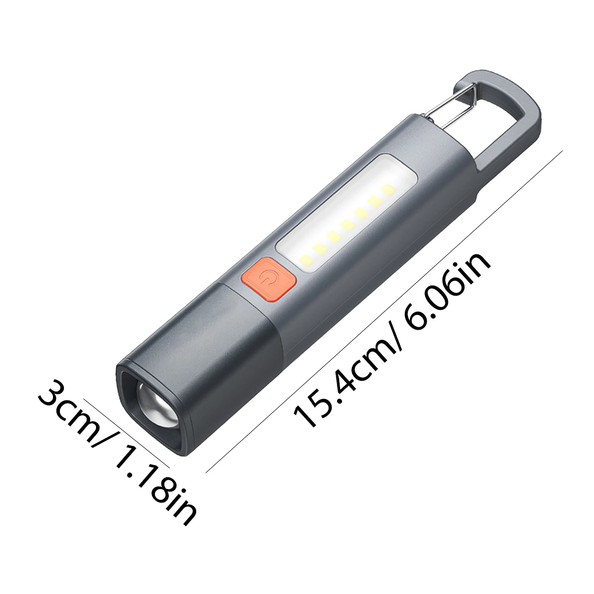 강력한 조명 ABS Flashlamp USB 충전 휴대용 야외 소형 손전등 캠핑 교수형 램프 텔레스코픽 초점 COB 사이드 램프