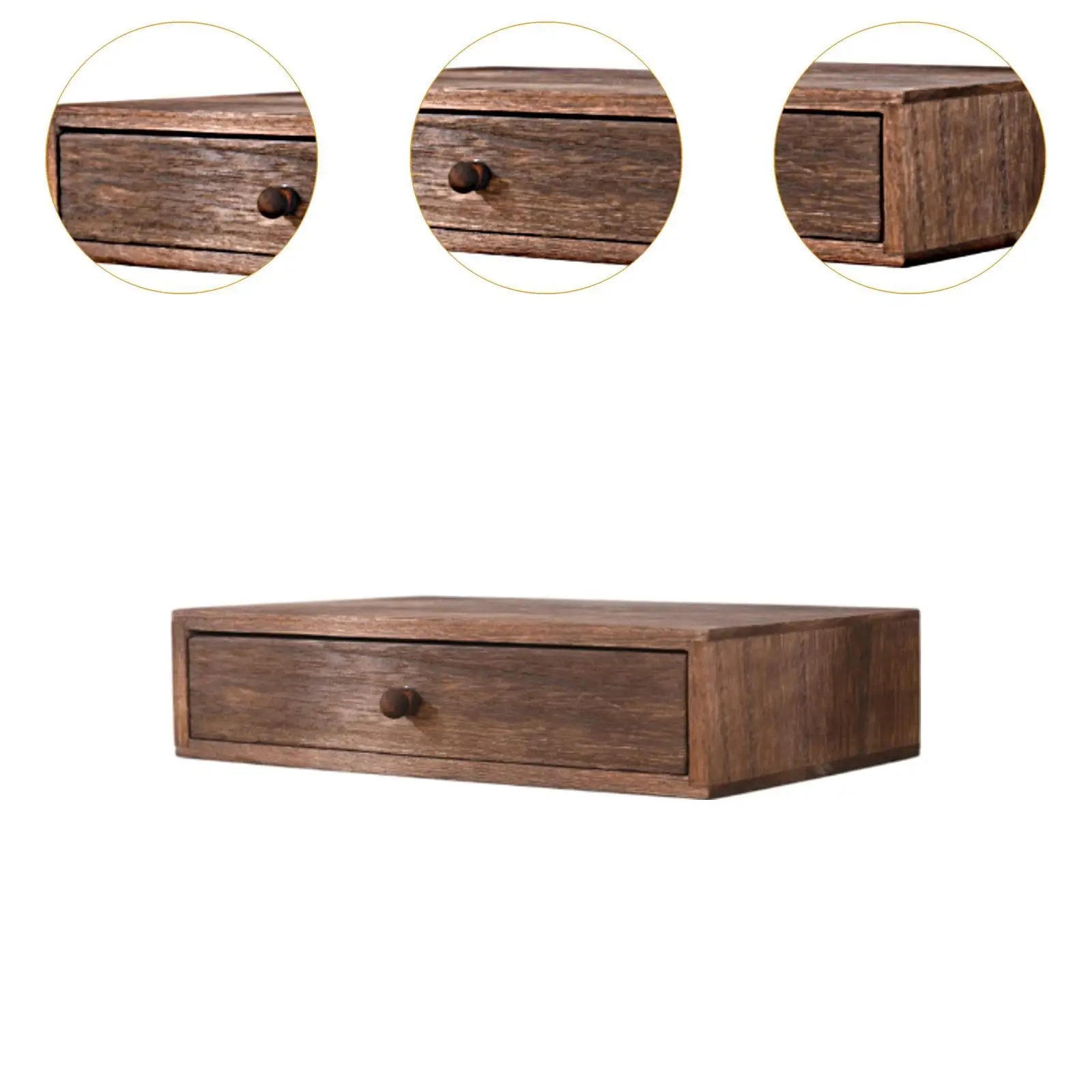 Wood Desktop Organizer Office Supplies Organizer with Drawer Versatile Cosmetic