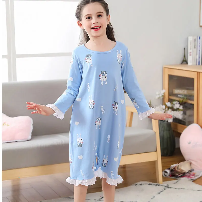Girls Spring Autumn Nightgown Sleepwear Jumpsuit Sleeve Sleeping