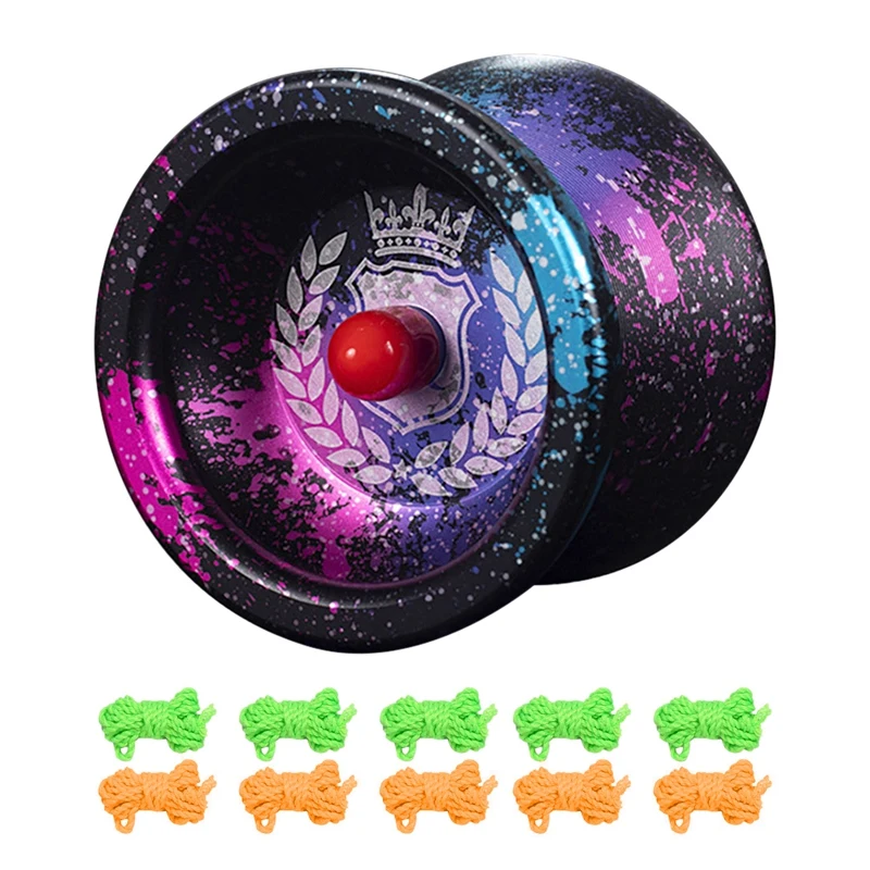 

FBIL-Professional Crown Magic Yo-Yo Gradient Anti-Fall Wear-Resistant Fancy Alloy Yoyo Ball Children's Classic Toy Gift