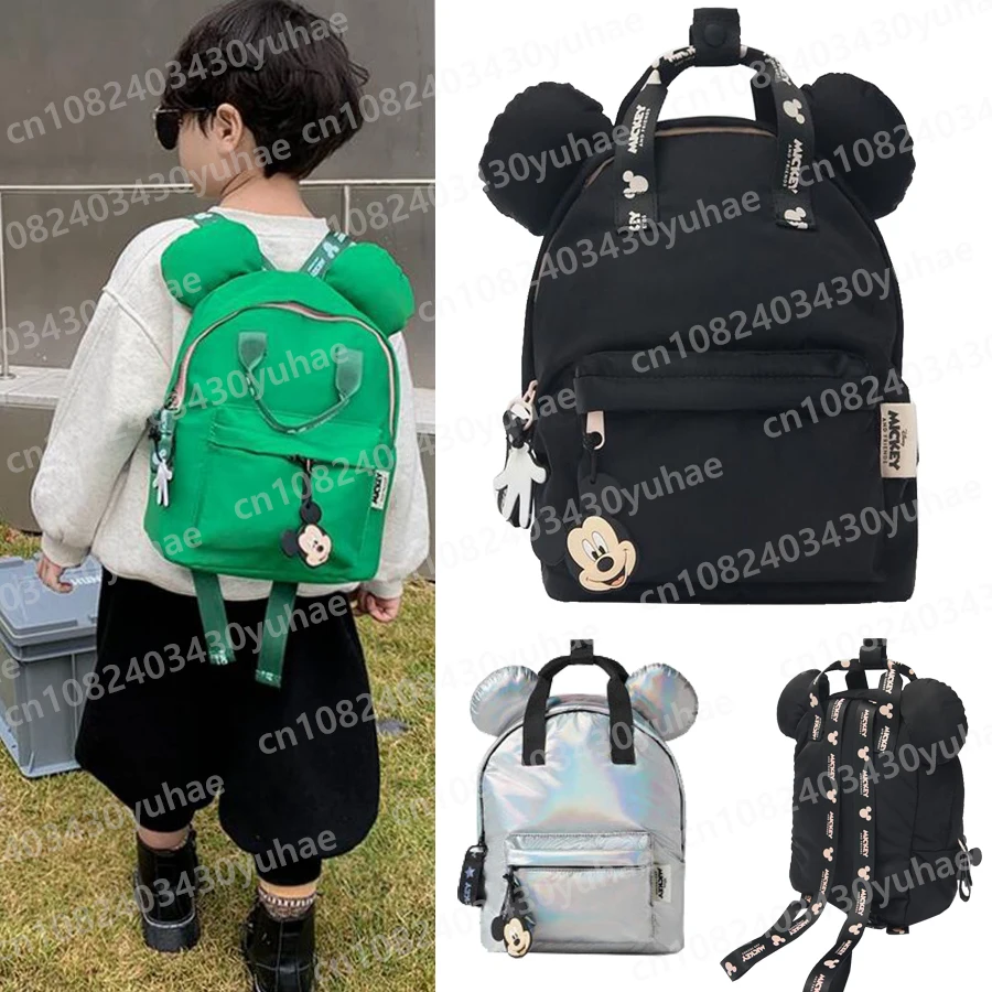 

Mickey Mouse Disney Anime Children's Schoolbag Black Luxury Brand Joint Small Backpack Kindergarten WaterProof Kid Girl Boy Gift