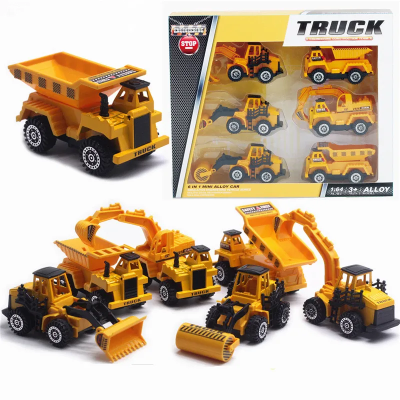 

1: 64 alloy engineering transport vehicle set model,excavator shovel road roller toy,original packaging gift box,wholesale