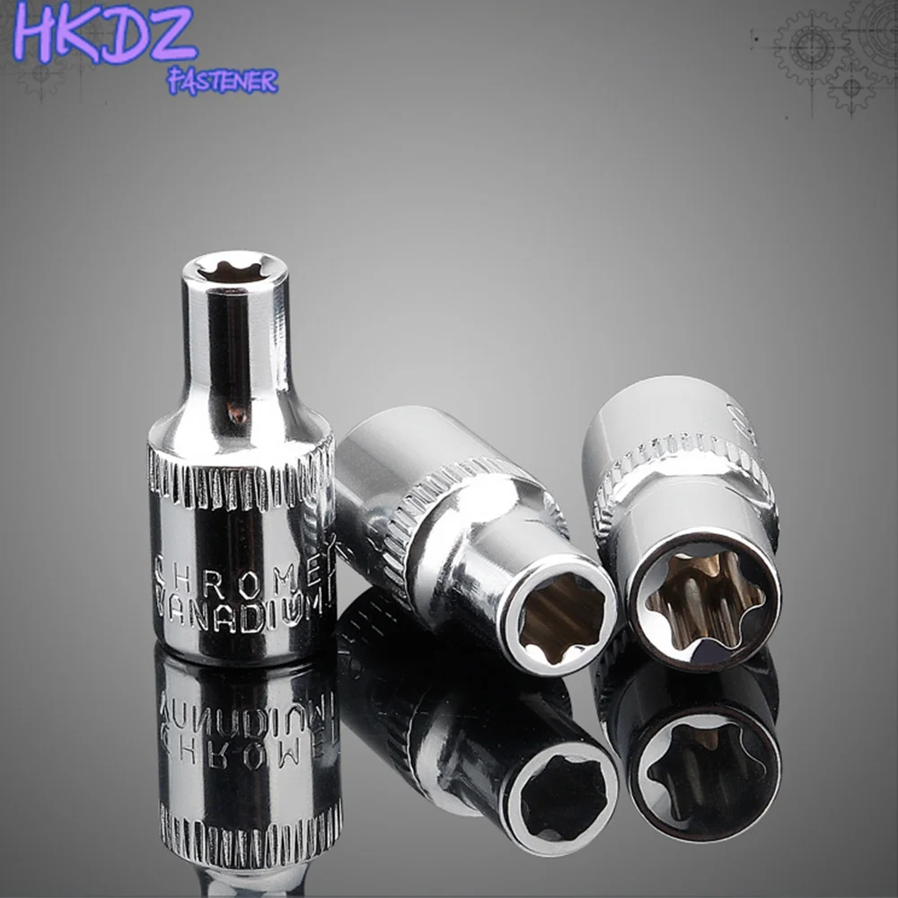 

E-Socket Sockets 1/4 Inch(6.3mm)/3/8" Torx Star Bit Female E-Socket Set Socket Nuts Set E4 E5 E6 E7 E8 E10